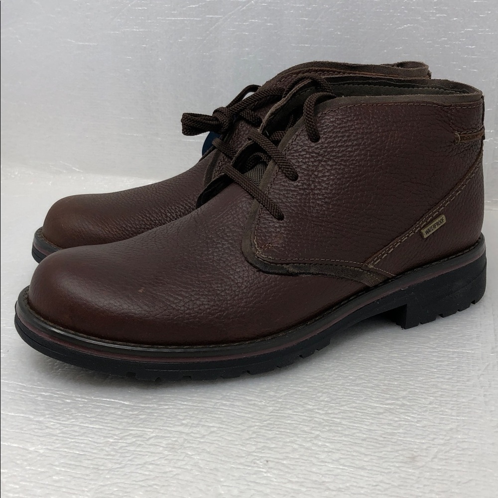 NEW Clarks Morris Peak Waterproof Brown Tumbled Leather Chukka Boot Men’s Size 7 - Picture 3 of 16